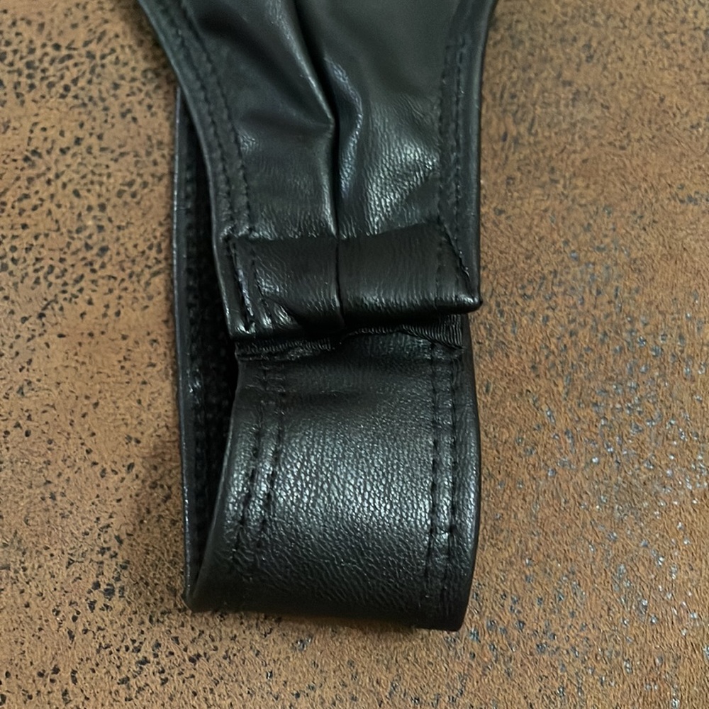 NWT Black Faux Leather Iris Bodysuit - Picture 8 of 12